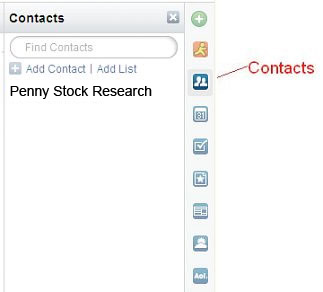 Finding the Contacts Icon
