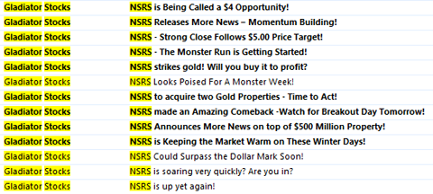 North Springs Resources email titles